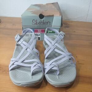 Skechers Lifestyle Womens Sandals Bungee Strappy Buckle up purple sz 8